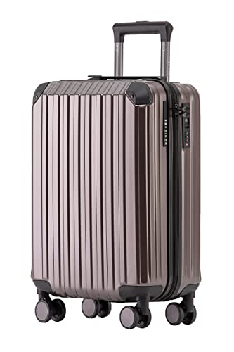 Münicase M816 TSA-Schloss Koffer Reisekoffer Trolley Hardschale Boardcase (Coffee, Kleiner Koffer) von Münicase