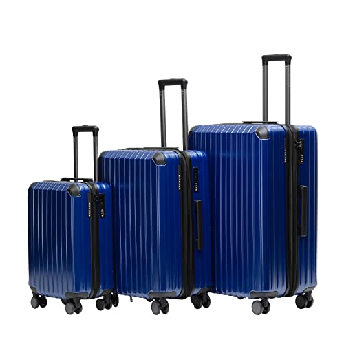 Münicase M816 TSA-Schloss Koffer Reisekoffer Trolley Kofferset Hardschale Boardcase (Diamondblau, 3tlg. Kofferset) von Münicase