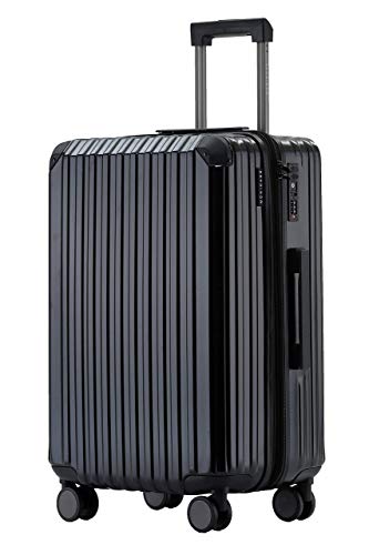 Münicase M816 TSA-Schloß Koffer Reisekoffer Trolley Kofferset Hardschale Boardcase Handgepäck (Schwarz, Mittler Koffer) von Münicase