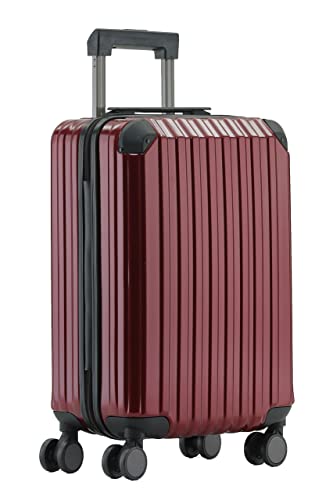 Münicase M816 TSA-Schloß Koffer Reisekoffer Trolley Kofferset Hardschale Boardcase Handgepäck (Weinrot, Kleiner Koffer) von Münicase