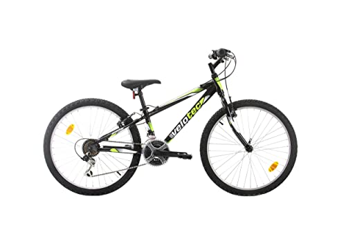 Probike Tempo 24 Zoll Fahrrad Mountainbike Shimano 18 Gang für Jungen, Mädchen geeignet ab 130 cm - 155 cm (Schwarz Grün, 279) von Multibrand Distribution