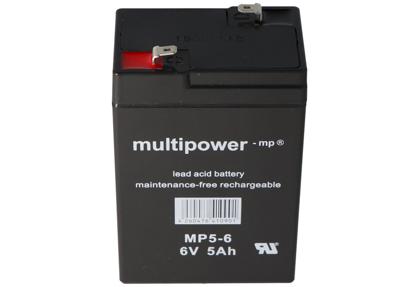 Multipower Multipower MP5-6 Blei-Akku mit Faston 4,8mm Steckkontakt, auch passen Akku 5000 mAh (6,0 V) von Multipower