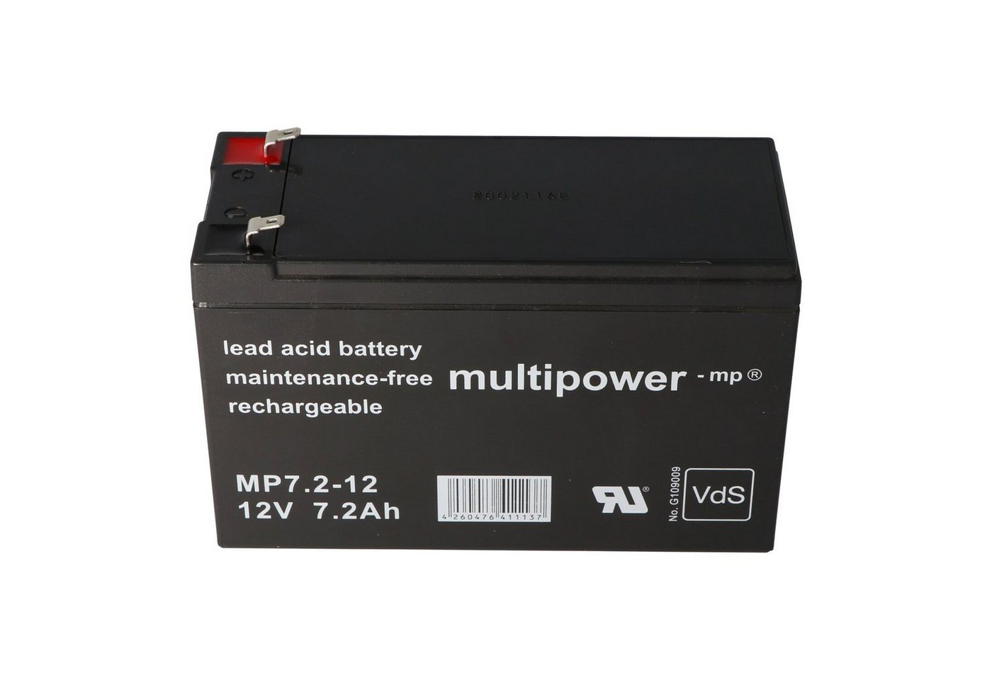 Multipower Multipower MP7.2-12 PB Akku 12 Volt 7,2Ah 4,8mm Steckkontakte, mit VD Akku 7200 mAh (12,0 V) von Multipower