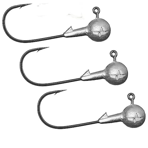 Musaga Jighaken Classic 4/0, 3er Pack - Gramm: 3g, 5g, 7g, 8.5g, 10g, 12g, 15g, 17g, 20g, 25g - Jig * Jigkopf * Jighead * Jighaken * Bleikopf Einzelhaken, 12 Gramm von ささめ針(SASAME)