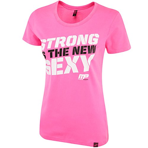 Muscle Pharm Damen Textilbekleidung Ladies Printed T-Shirt, Pink, Large von MusclePharm
