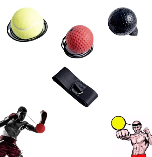 MuscleForge Reflexbälle für den Kopf, Speedball mit Kopfband - 3 Speedballs im Set für Boxtraining und MMA, Boxbälle für Koordinations- und Schnelligkeitstraining von MuscleForge