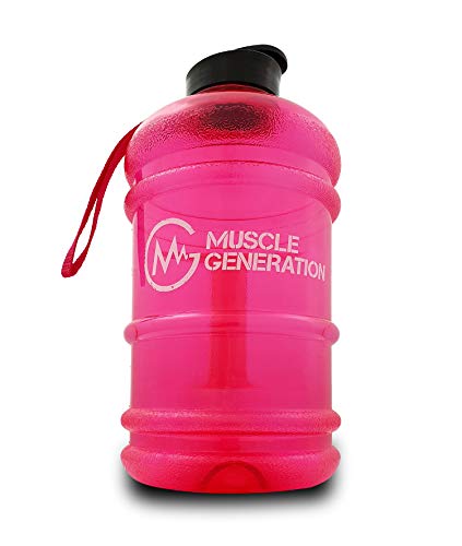 Musclegeneration Wassergallone | Water Jug | Big Bottle 2,2L | große Trinkflasche | XXL Wasser Kanister | Für Training, Sport, Gym & Fitness, Bodybuilding, Kampfsport (pink) von Musclegeneration