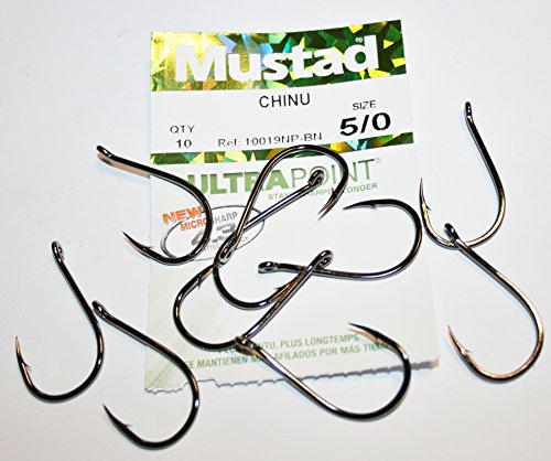 Mustad Chinu-Haken, Größe 5/0, 10 Stück von Mustad