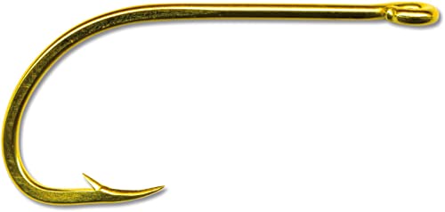 Mustad Classic Special Bend Langschaft Schnabelhaken mit umgekehrter Spitze (100 Stück), Gold, Size 8 von Mustad