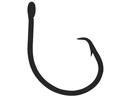 Mustad Demon Circle in Line Wide Gap Hook (25 Pack), Black/Nickel, Size 8/0 von Mustad