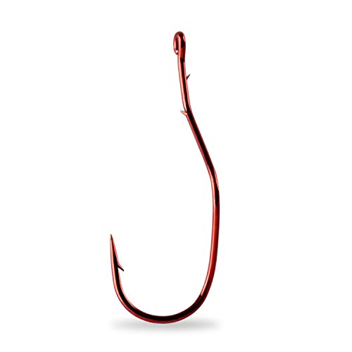 Mustad UltraPoint Slow Death Special Bend Aberdeen Haken, Rot, 10 Stück von Mustad