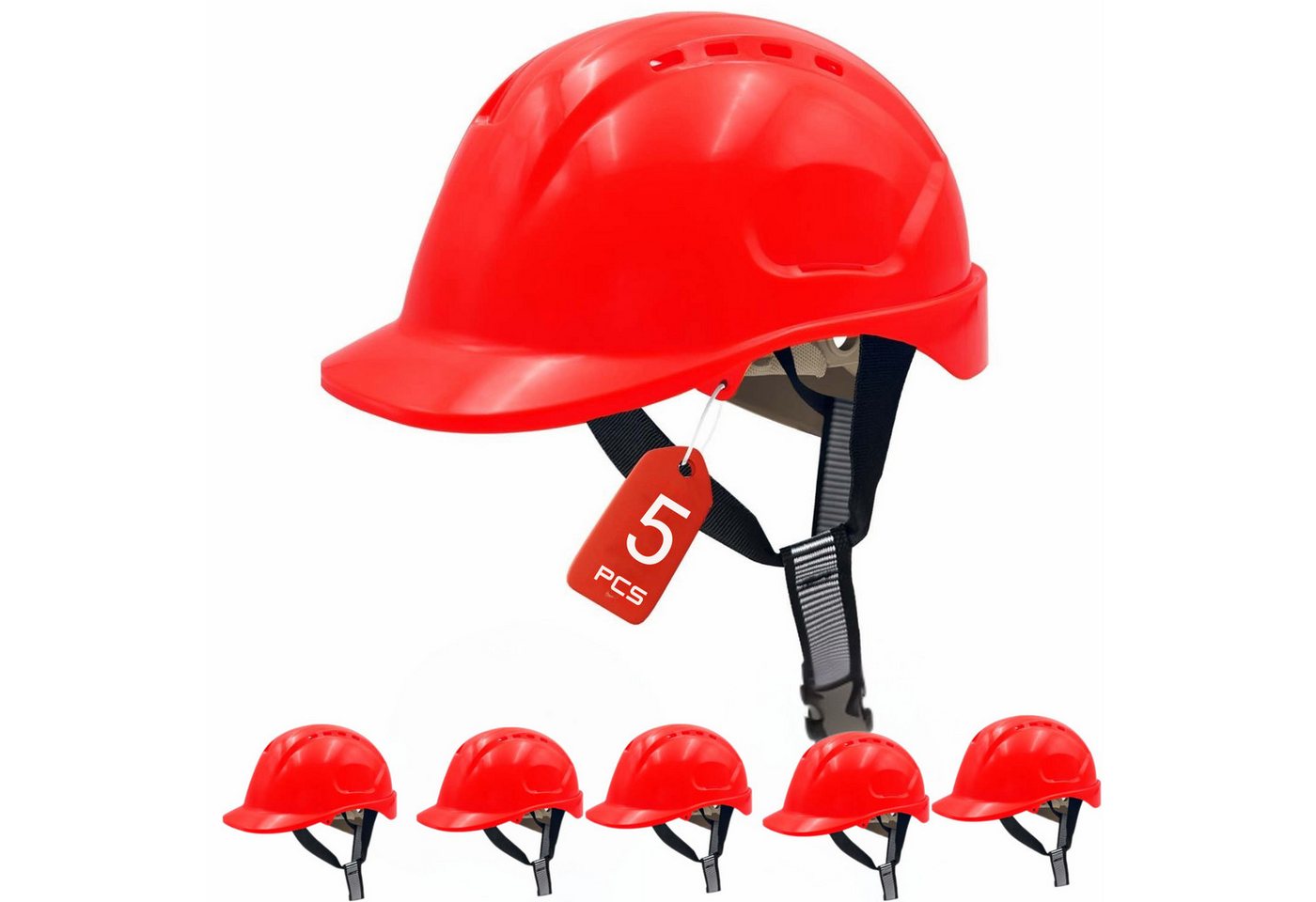 Mustbau Schutzhelm EN397 Sicherheitshelm, Arbeitshelm mit ABS-Material (2-tlg), Bauhelm, 52-66cm Einstellbar von Mustbau