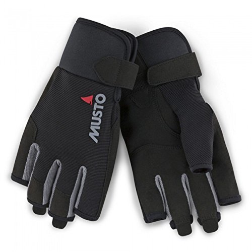 Musto 2018 Essential Segelhandschuh Sailing Short Finger Gloves Black AUGL003 Size - - Large,schwarz,L von Musto