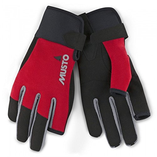 Musto Essential Sailing Yachting und Dinghy Lange Fingerhandschuhe Rot - Erwachsene Unisex - Leichtgewicht. Atmungsaktiv - Leichtes Stretch von Musto