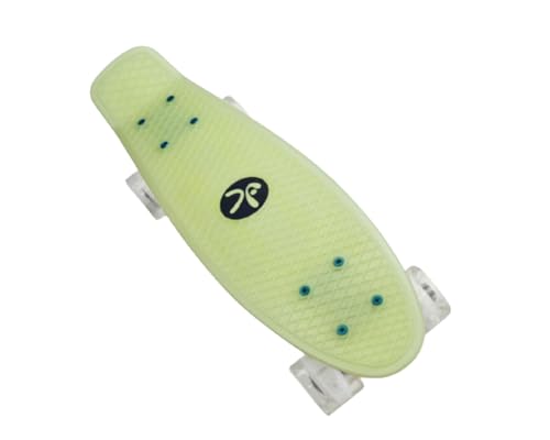 muuwmi Lights Skateboard Fun Glow – LED-Leuchtrollen (batterielos), Deck 57x15cm, rutschfest, ABEC5, PU-Rollen 60x45mm von muuwmi