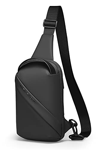 Muzee Wasserdichte shouder bag men,Multifunktionale Personalisierung Umhängetaschen für Herren , verstellbarer Schultergurt, geeignet für iPad 7,9 Zoll （Schwarz） von Muzee