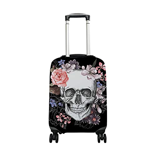 Gepäckabdeckung mit floralem Totenkopf, Vintage-Stil, passend für 45,7 - 81,3 cm Koffer, Reisegepäck, Spandex-Schutz, multi, XL Cover(Fits 29-32 inch luggage) von My Daily