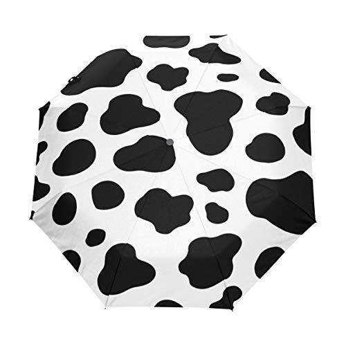 My Daily Regenschirm mit Kuh-Motiv, schwarz, weiß, gepunktet, automatisches Öffnen und Schließen von My Daily