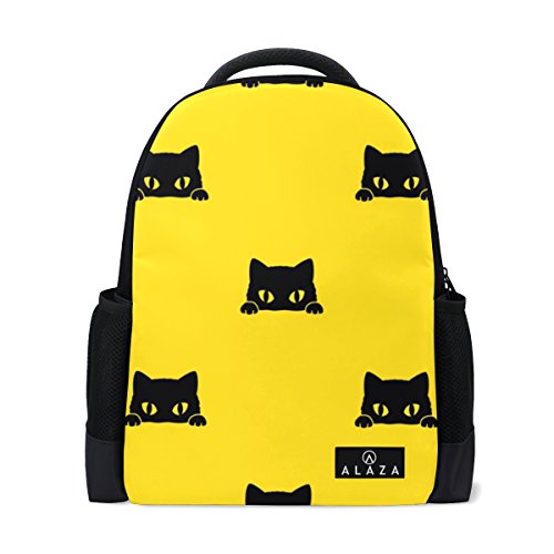 My Daily Rucksack mit schwarzem Kätzchen, 35,6 cm (14 Zoll), Laptop, Tagesrucksack, Büchertasche, für Reisen, Uni, Schule, Mehrfarbig, Einheitsgröße, Tagesrucksäcke von My Daily