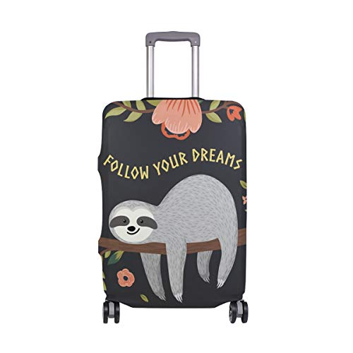 MyDaily Faultier Follow Your Dreams Gepäckabdeckung passend für 45,7-81,3 cm Koffer, Spandex Reiseschutz von MyDaily