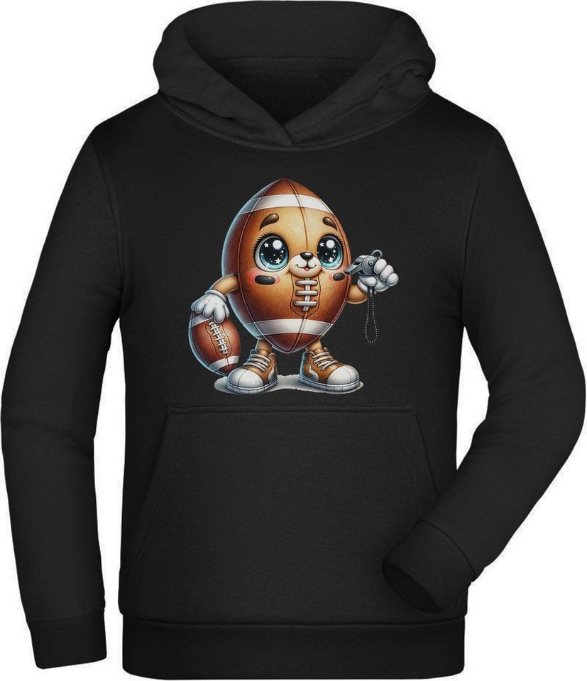 MyDesign24 Hoodie Kinder Kapuzen Sweatshirt - American Football Cartoon Figur Kapuzensweater mit Aufdruck, i496 von MyDesign24
