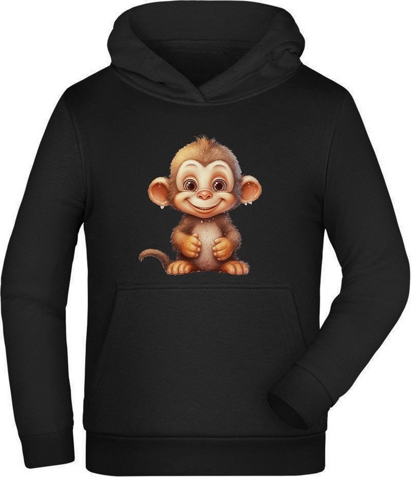MyDesign24 Hoodie Kinder Kapuzen Sweatshirt Baby Affe Schimpanse - Kinder Hoodie i263, Kapuzensweater mit Aufdruck von MyDesign24
