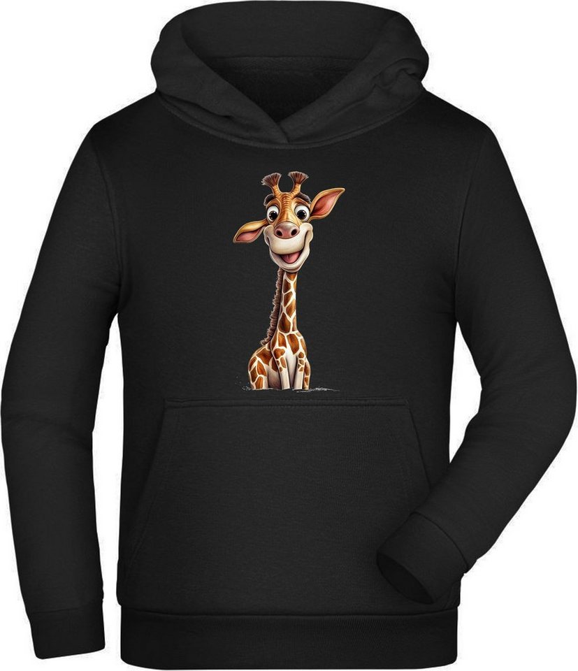 MyDesign24 Hoodie Kinder Kapuzen Sweatshirt - Baby Giraffe Kinder Wildtier Hoodie i273, Kapuzensweater mit Aufdruck von MyDesign24