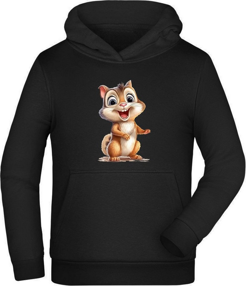 MyDesign24 Hoodie Kinder Kapuzen Sweatshirt - Eichhörnchen Hoodie für Kids i262, Kapuzensweater mit Aufdruck von MyDesign24