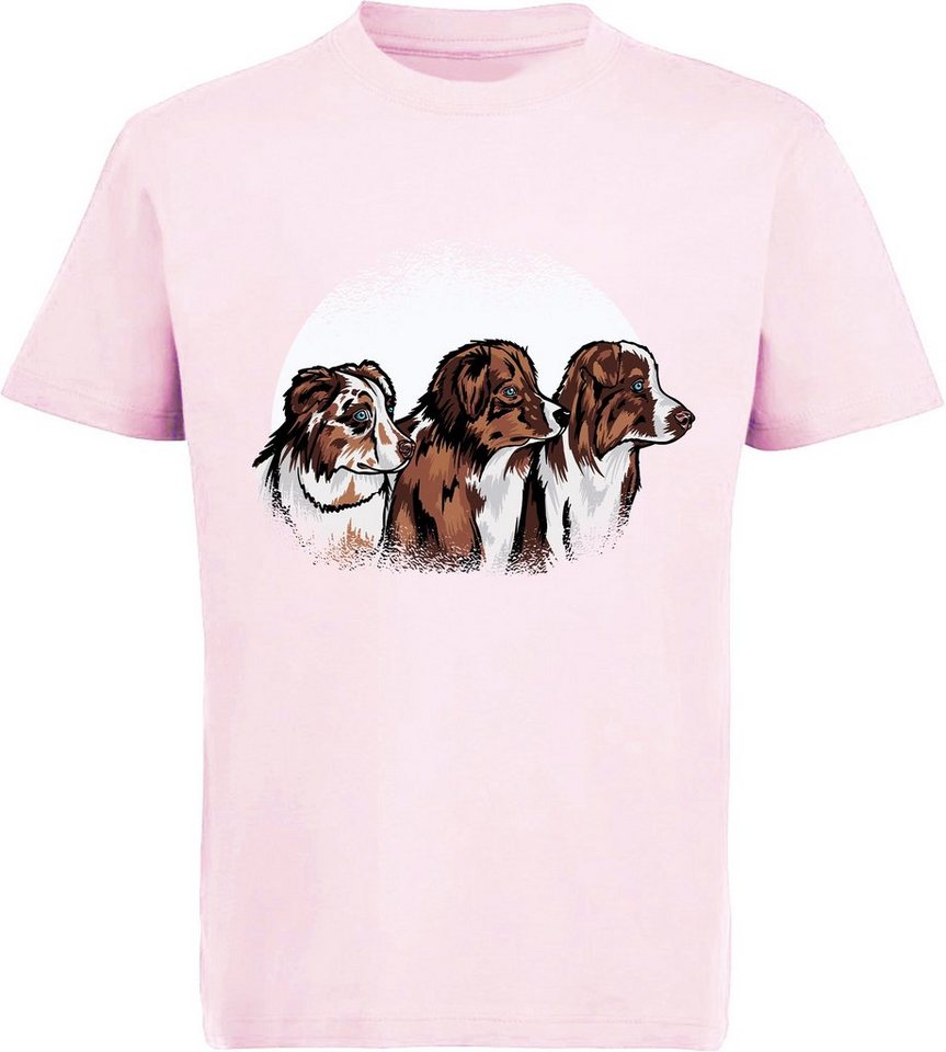 MyDesign24 Print-Shirt bedrucktes Kinder und Jugend Hunde T-Shirt - Australian Shepherd Baumwollshirt mit Aufdruck, i214 von MyDesign24