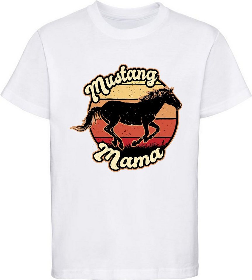 MyDesign24 Print-Shirt bedrucktes Pferde T-Shirt - Mustang Mama Baumwollshirt mit Aufdruck, i164 von MyDesign24