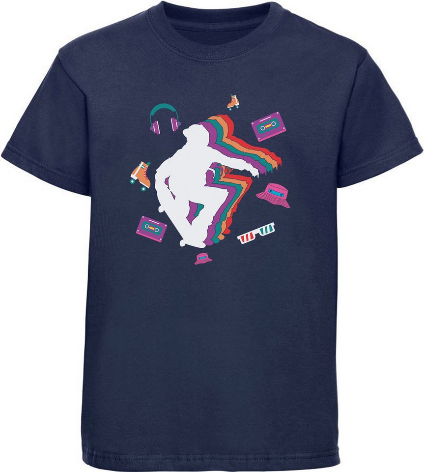 MyDesign24 T-Shirt Kinder Print Shirt mit Skateboarder im Retro Look Bedrucktes Jungen und Mädchen Skater T-Shirt, i521 von MyDesign24