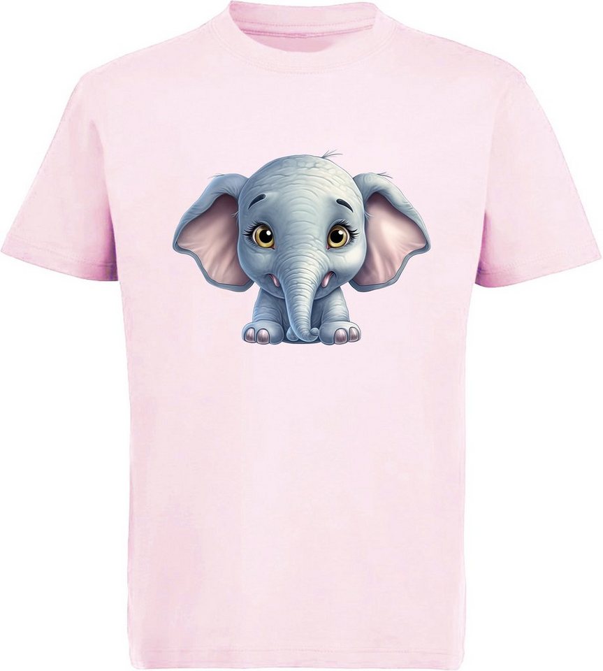 MyDesign24 T-Shirt Kinder Wildtier Print Shirt bedruckt - Baby Elefant Baumwollshirt mit Aufdruck, i272 von MyDesign24