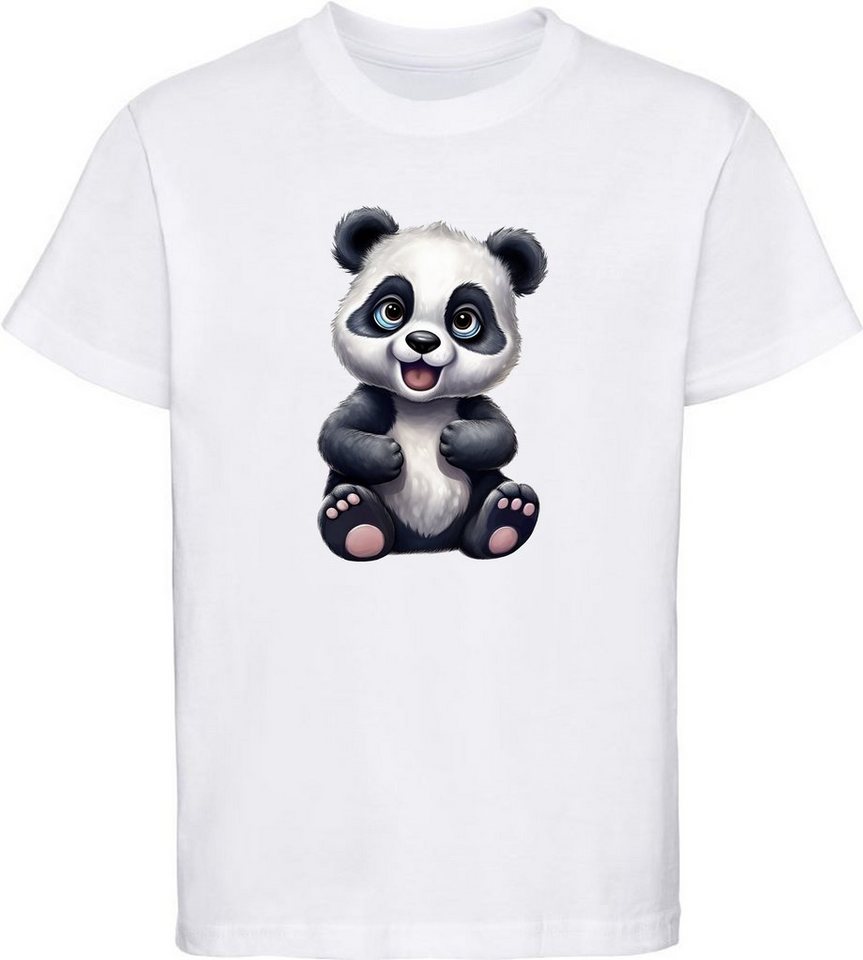 MyDesign24 T-Shirt Kinder Wildtier Print Shirt bedruckt - Baby Panda Bär Baumwollshirt mit Aufdruck, i264 von MyDesign24