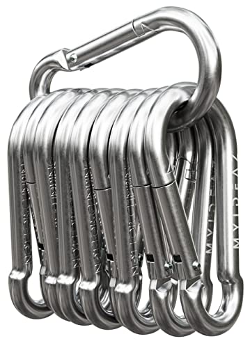 MyIdeaz Karabiner mit Schnappverschluss, Set mit 10–60 mm x 6 mm Karabinerhaken, Premium-Qualitätsstahl für Wandern, Camping, Schlüsselanhänger, Karabiner bis zu 12 von MyIdeaz