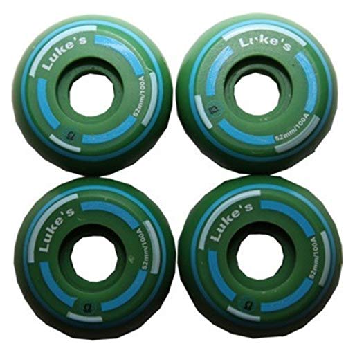Luke´s Skateboard Profi Wheel Set Green Green 52mm / 100A Super Small (1 Set = 4 Rollen) - Super schmale Rollen - ideal für Street Skateboarding von MySkateBrand