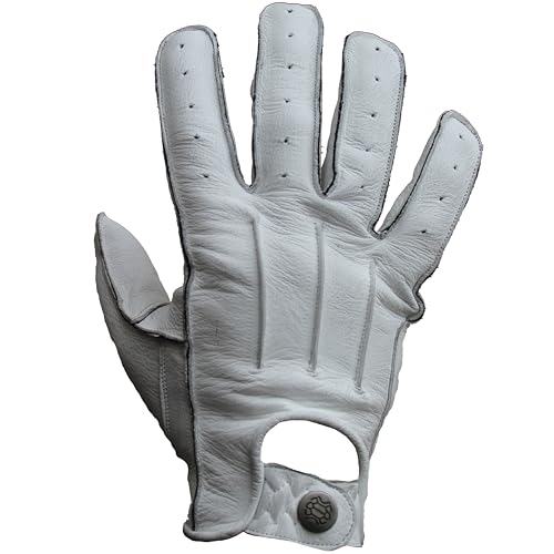 Mycl Turell Motorradhandschuhe Easy Rider - Motorrad Handschuhe Herr - Echtleder - Handschuhe Herren Motorrad Touring mit Aramid Verstärkung - Schlicht und Edel (Altweiß, XL) von Mycl Turell