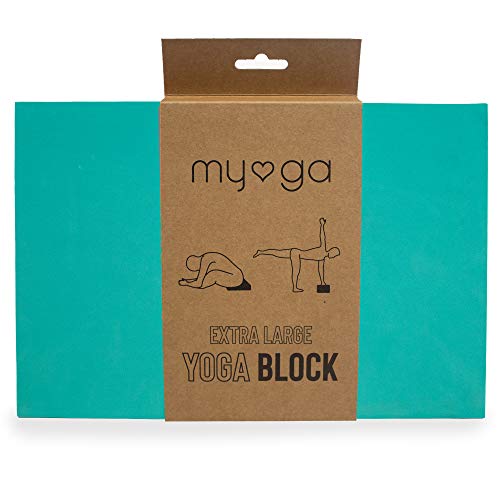 Myga RY1148 Extra großer Schaum-Yoga-Blöcke - Yoga-Stein mit hoher Dichte - Leichter, geruchsresistenter, feuchtigkeitsbeständiger Pilates, Türkis von Myga