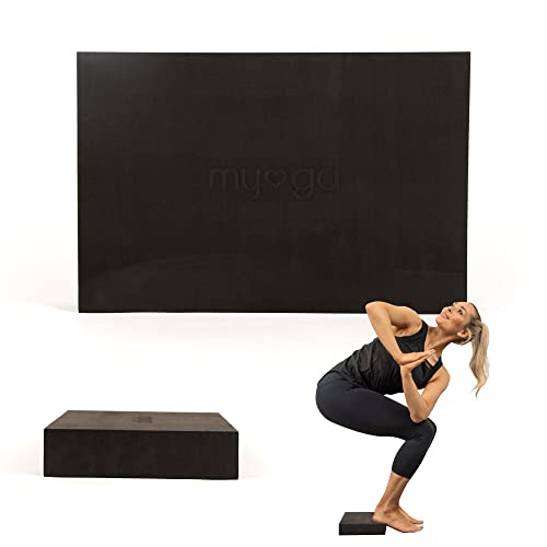 Myga RY1149 Extra großer Schaum-Yoga-Blöcke - Yoga-Stein mit hoher Dichte - Leichter, geruchsresistenter, feuchtigkeitsbeständiger Pilates, Schwarz von Myga