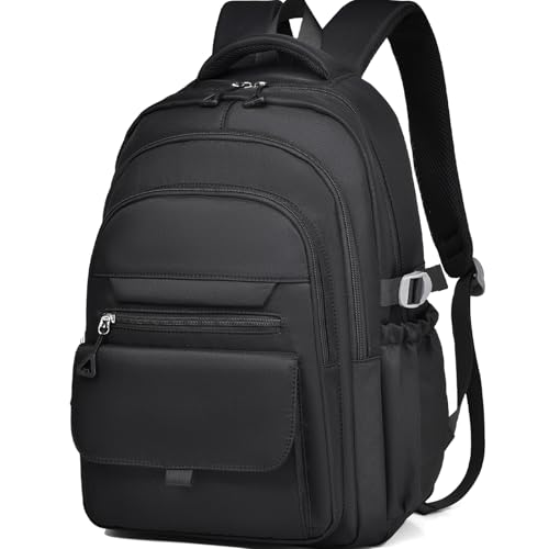 Myhozee Rucksack Schwarz Damen Schulrucksack Teenager Mädchen Jungen Leichter Schultasche 14 Zoll Laptop Rucksäck School Bag College Backpack Daypacks für Women Men Work Uni Travel Schule von Myhozee