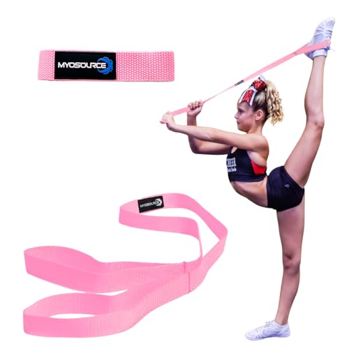 Myosource Cheerleading-Flexibilitäts-Stunt-Gurt – verbessert die Dehnung und perfekte Stunts für Cheer, Tanz und Gymnastik – erhältlich in 12 Farben (Blush Pink) von Myosource Kinetic Bands