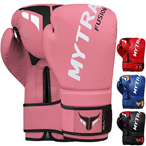 Mytra Fusion Boxhandschuhe 10oz 12oz 14oz 16oz MMA Box Handschuhe für das Training Punching Sparring Muay Thai Boxhandschuhe männer and Damen Kickbox Handschuhe (Pink, 14-oz) von Mytra Fusion