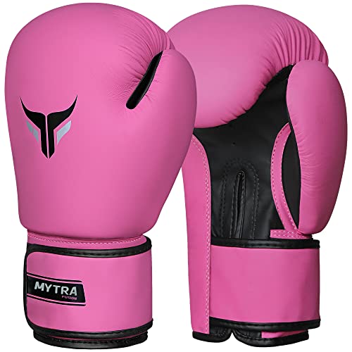 Mytra Fusion Boxhandschuhe Damen Box Handschuhe MMA Training Punching Kickboxhandschuhe (12-oz, Pink) von Mytra Fusion