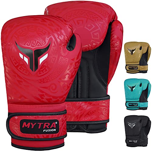 Mytra Fusion kinder boxhandschuhe - kickbox handschuhe kinder für Training, Boxsack, Muay Thai, MMA, Kämpfen kampfsport und boxhandschuhe kinder (Red, 6-oz) von Mytra Fusion