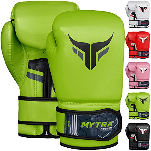 Mytra Fusion Kids Boxing Gloves Carbon AL2 (Green, 8OZ) von Mytra Fusion