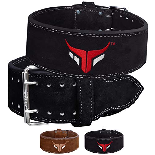 Mytra Fusion power weight lifting belt L4 weight training leather belt power belts for squats workout (Black, Medium) von Mytra Fusion