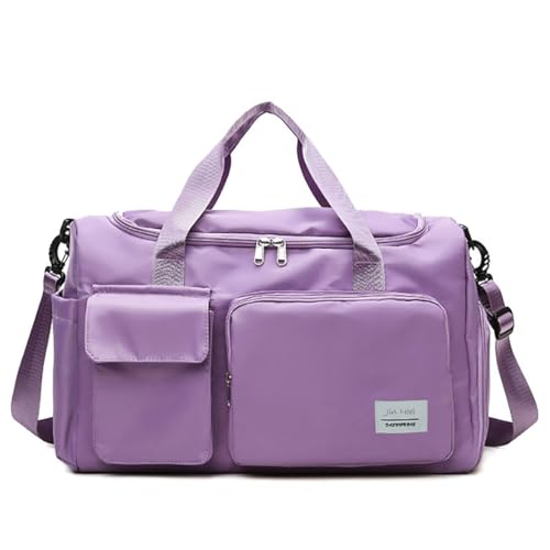Fitness-Tasche mit großer Kapazität, tragbare Sporttasche, wasserdichte Reisetasche, Yogatasche mit unabhängigem Schuhfach, violett, Sportlich von N\\A