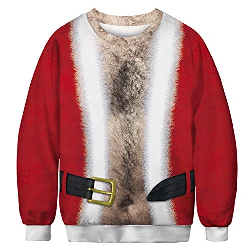 "N/A" Weihnachten Digitaldruck Paar T-Shirt Plus Größe Rundhals Baseball Uniform,red-3,M von "N/A"