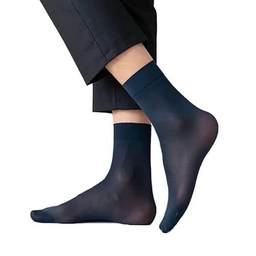 LUMoony 5 Paar Herren ultradünne Kleidersocken Dünne leichte atmungsaktive Sommer-Baumwoll-Kleid-Socken Herren-Seide-Schiere-Socken ultradünne Weiche Strümpfe Arbeit Business-Socken von LUMoony