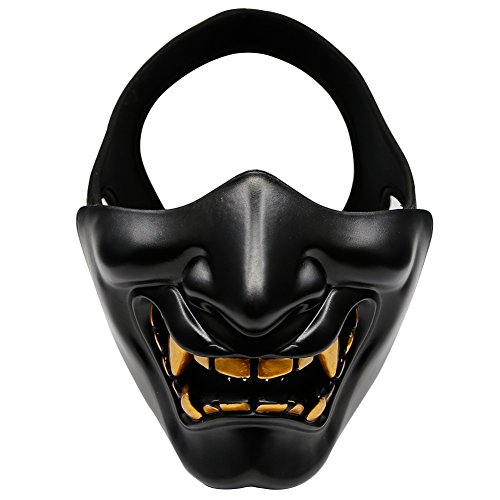NC Airsoft Halbmaske, Evil Demon Knight Kabuki Maske, Airsoft Paintball CS Spiel Maskerade und Halloween Ideal Maske von NC