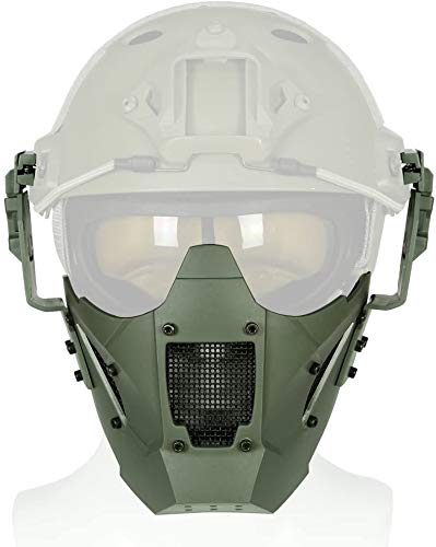 NC Airsoft Tactical Protective Half-Face Mesh-Maske, Verwendet Für Airsoft Paintball-Jagdschießen, Geeignet Für Schnelle Helmschienen von N\C